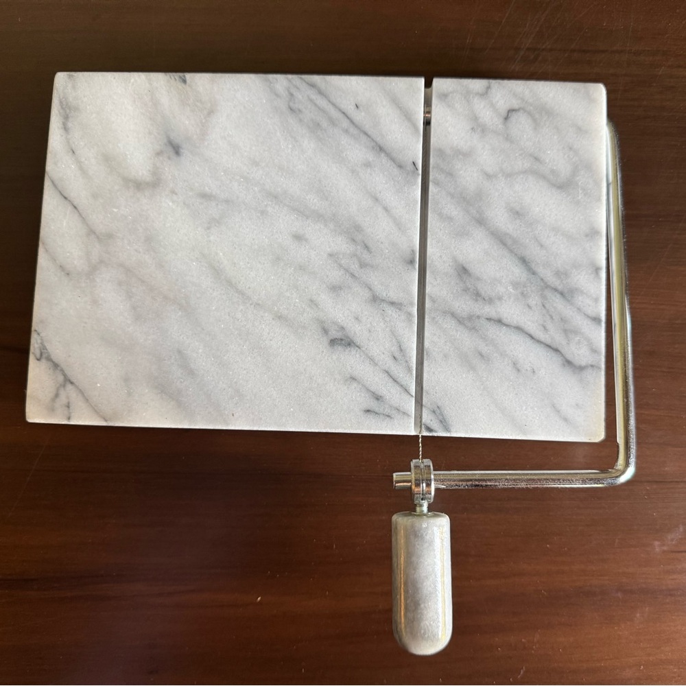 Stone Cheese Slicer with Silver Handle